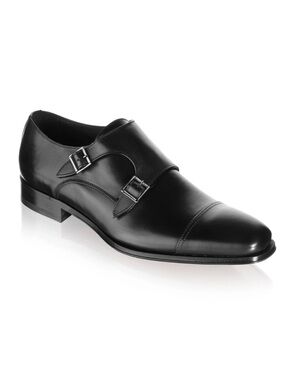 To Boot Grant Black Calf Cap Toe Double Monkstrap